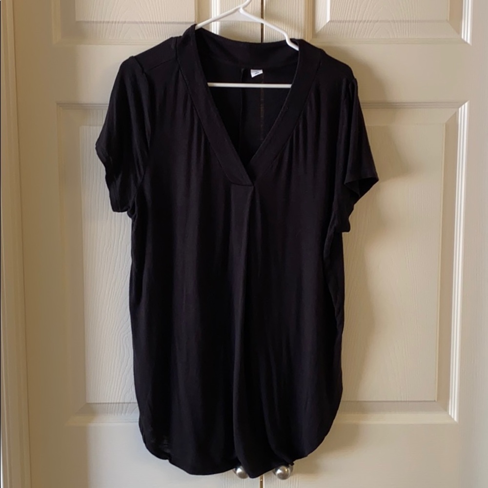 Old Navy Luxe Tunic Length Black Tee Large